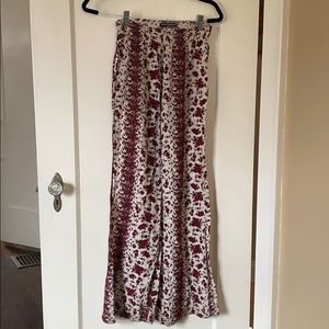 Brandy melville rose pattern flare pants